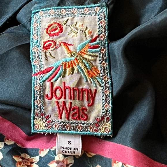 Johnny Was Reversible Embroidered Floral Kimono-Style Jacket With Tie 100% Silk, - Picture 15 of 16